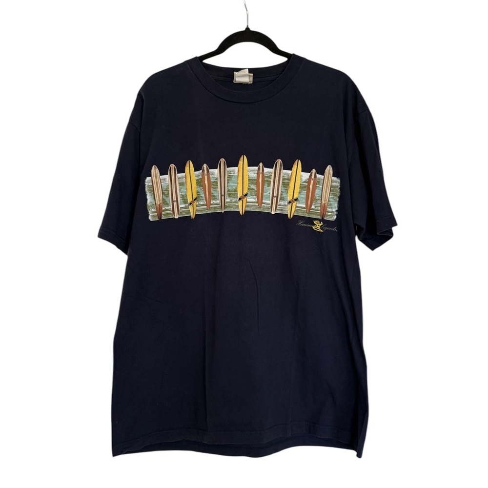 Hawaiian Legends Navy T-Shirt with Surfboard Graphic